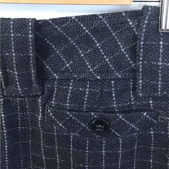 ESPRIT mini skirt 75% wool plaid size 0 black grey - Picture 4 of 15